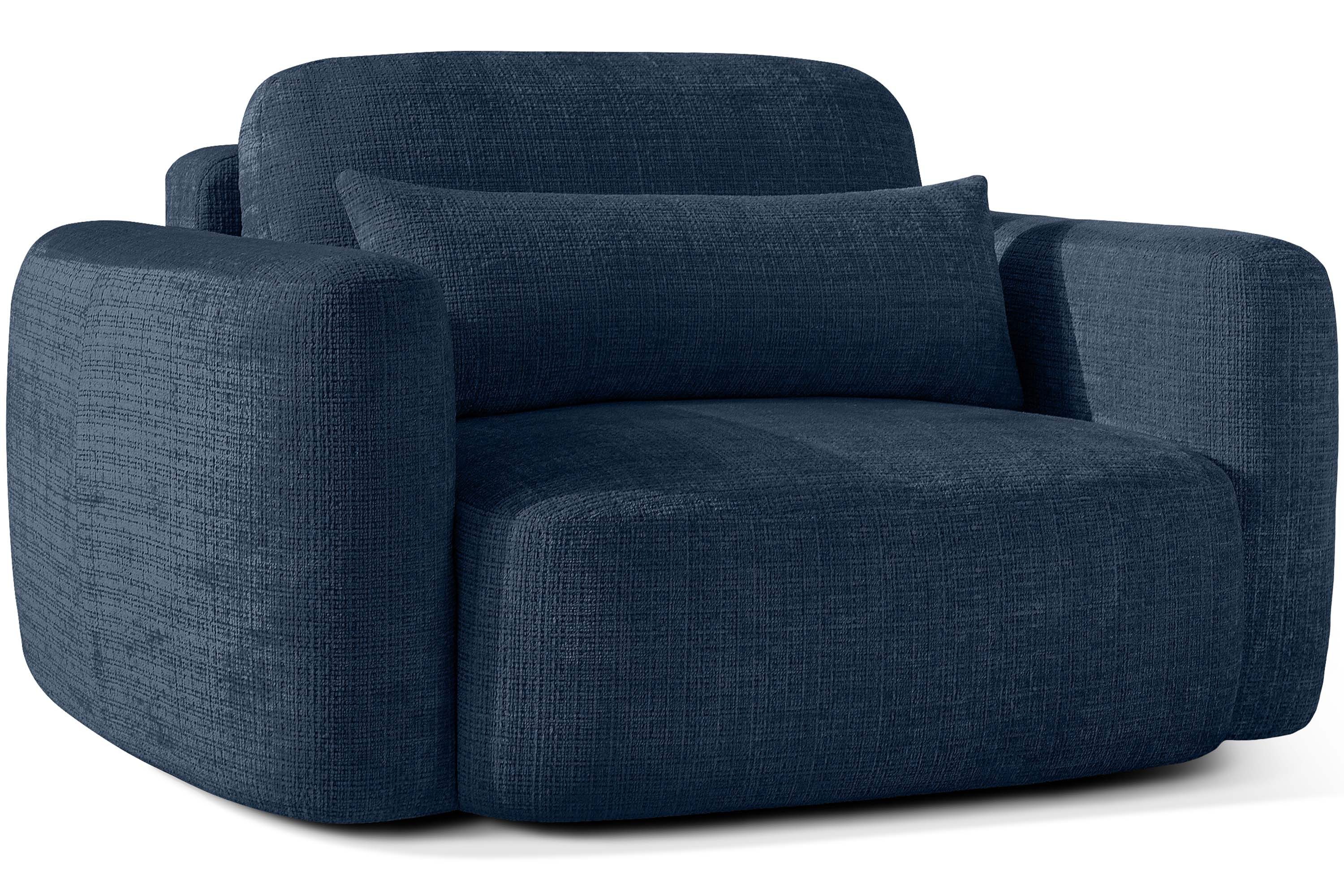 KONSIMO® Sessel ELOSA Einzelsessel 1,5 Sitzer, Japandi, Premiumqualität aus EU (sehr große Sitzfläche – bis zu 95 cm Sitzbreite), mit Lendenkissen, handgefertigt, organische Form