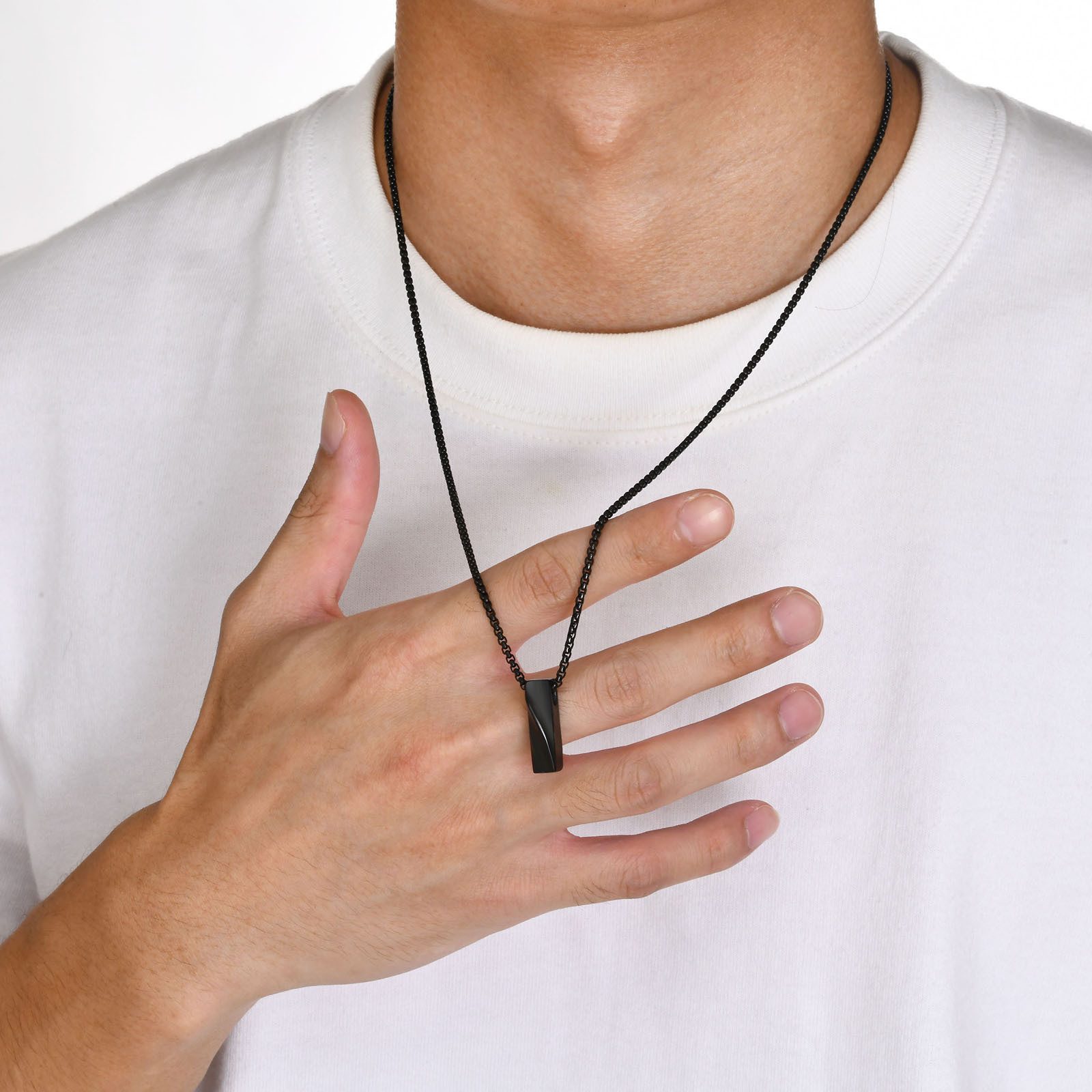 KARMA Kette mit Anhänger Halskette Schwarz Herren Edelstahl Schmuck 60 cm ( günstig online kaufen