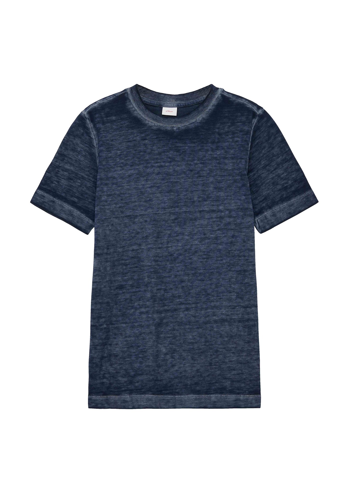 s.Oliver Kurzarmshirt T-Shirt mit Waschung Ausbrennermuster
