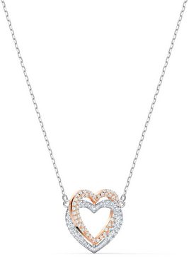 Swarovski Kette mit Anhänger Herz, Infinity Heart, weiss, Metallmix, 5518868, mit Swarovski® Kristall