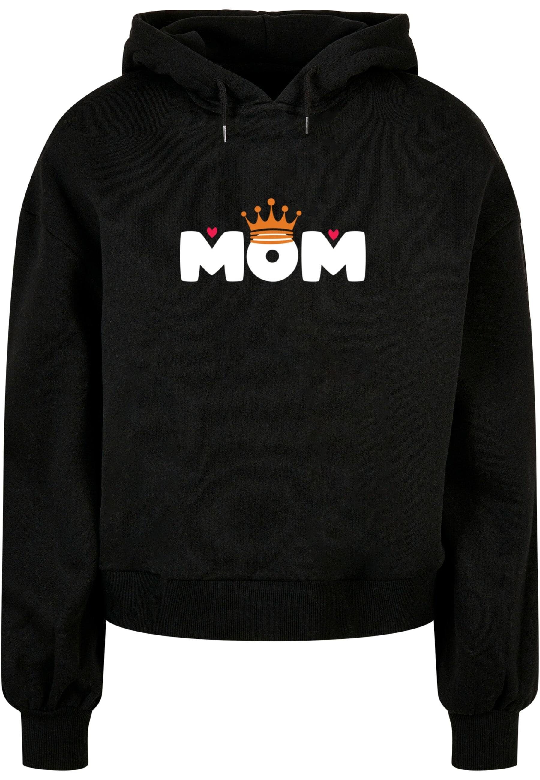 Hoody Merchcode Mom Organic - black Queen (1-tlg) Damen Day Oversized Mothers Ladies Kapuzenpullover