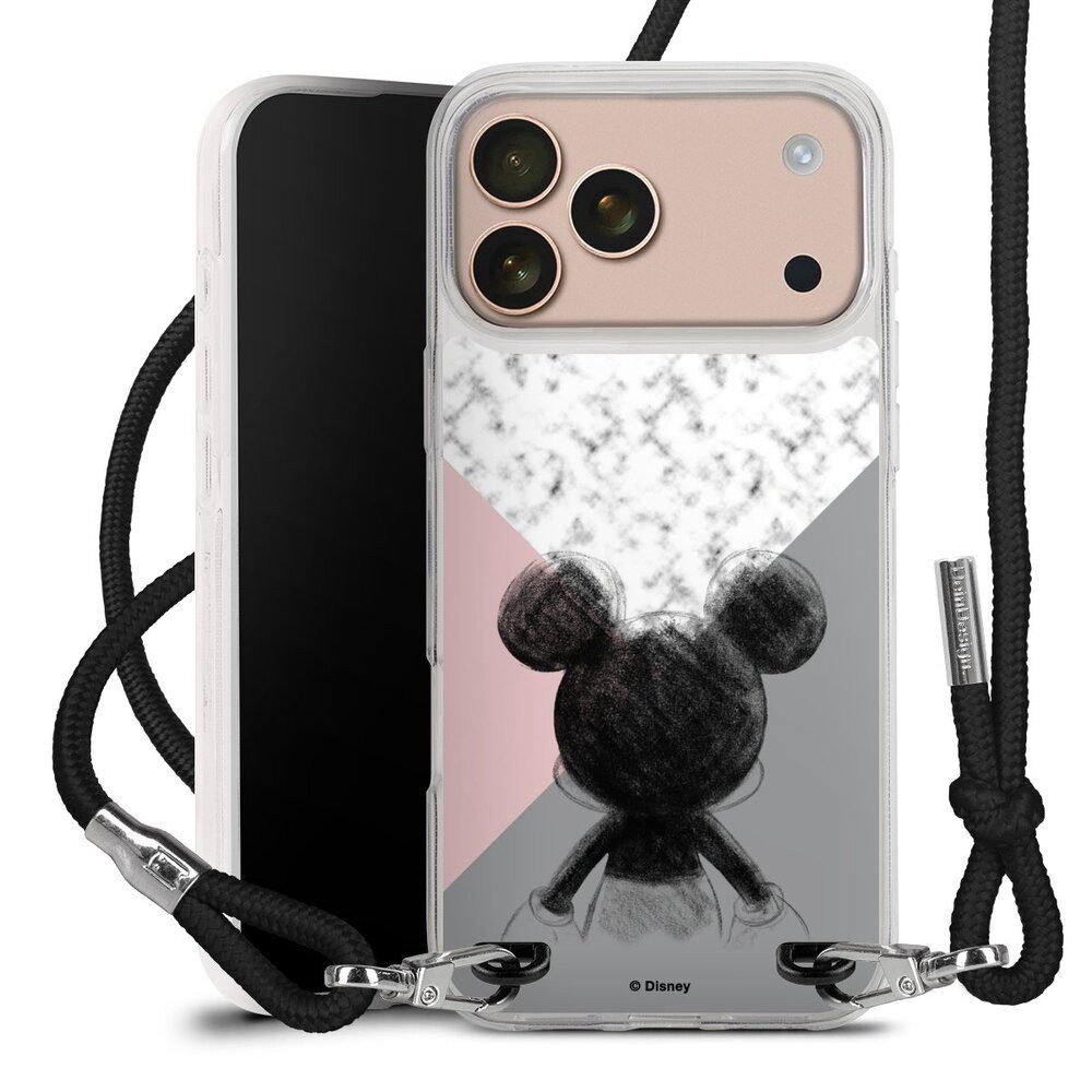 DeinDesign Handyhülle Disney Marmor Mickey Mouse Mickey Mouse Scribble, Apple iPhone 17 Pro Max Handykette Hülle mit Band Case zum Umhängen