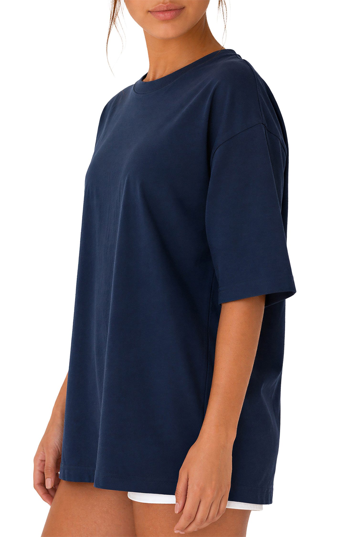 Reichstadt Oversize-Shirt Damen Oversized Kurzarmshirt 25RSW070 Fließendes Baumwolljersey für einen leichten Fall – Bild 5 von 5