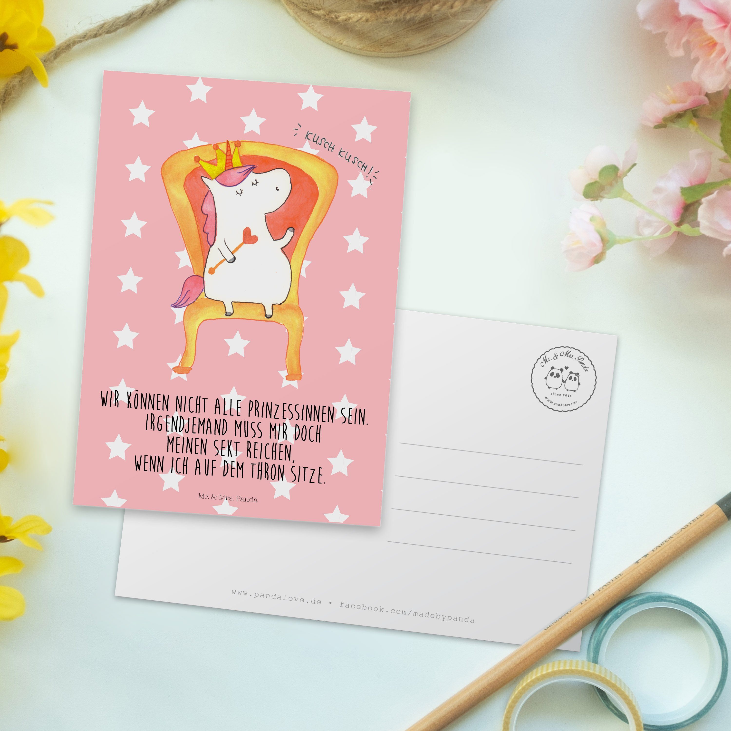 Einhörner & Pastell Einhorn Geschenk, Pegasus, Mr. Einladung, Rot - - Panda Mrs. Postkarte König