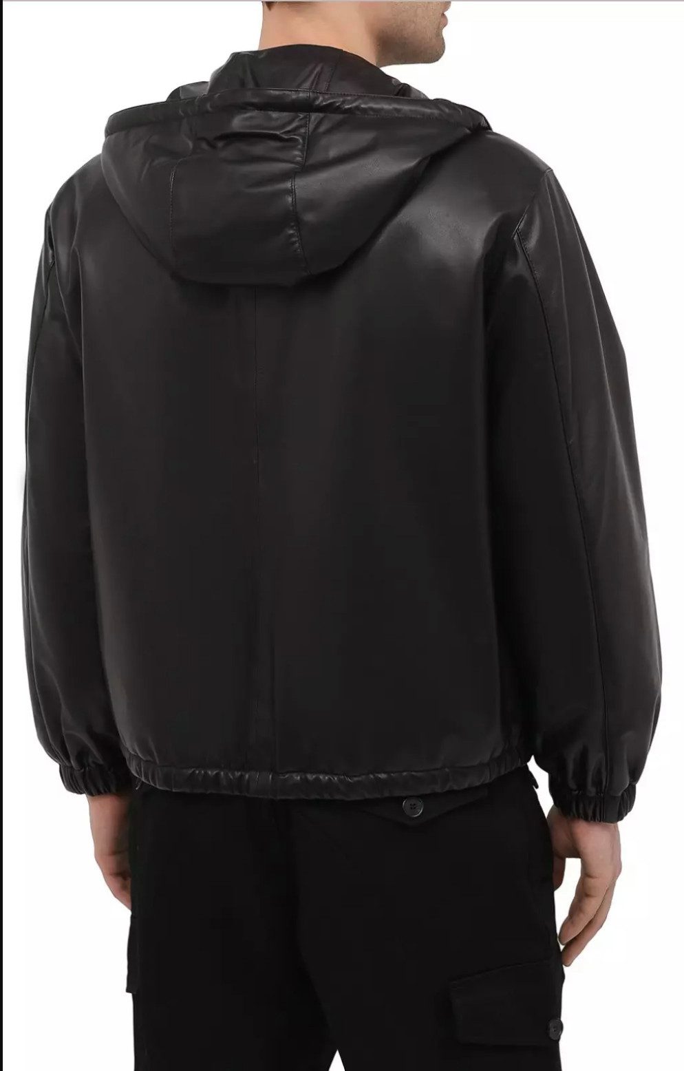 Valentino Lederjacke Bomberjacke Blouson Jacke mit Kapuze L VLTN-Logo als Patch, Zwei-Wege-Reißverschluss, höchster Handwerkskunst