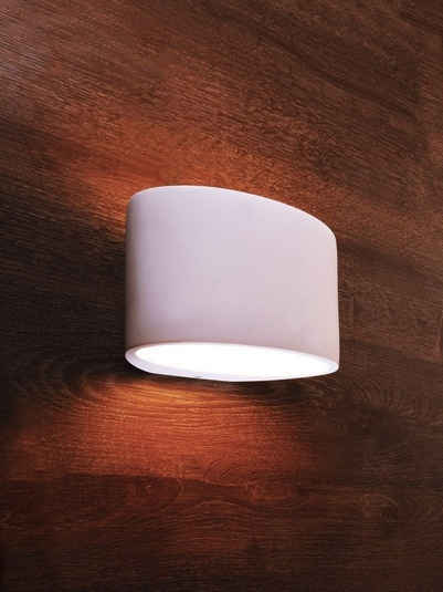 Licht-Erlebnisse Wandleuchte »FRANCESCA«, Wandlampe Weiß G9 Gips Beleuchtung