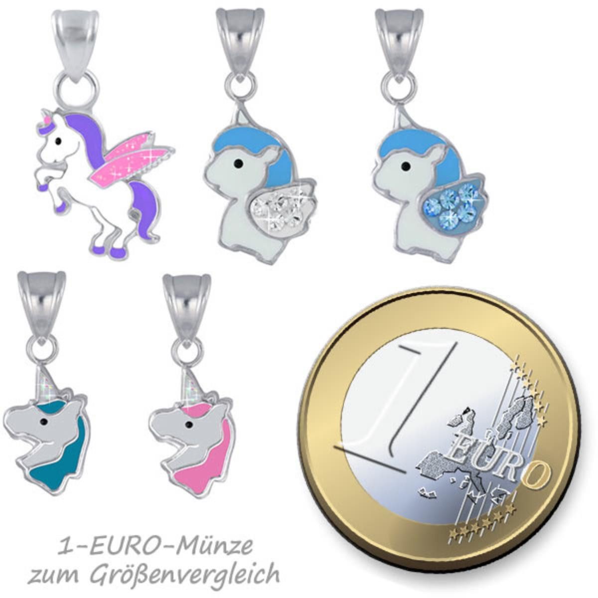 Order & Smile Schmuck Kette mit Anhänger Einhorn Kette Silber 925: Kinderschmuck Anhänger, gestempelt