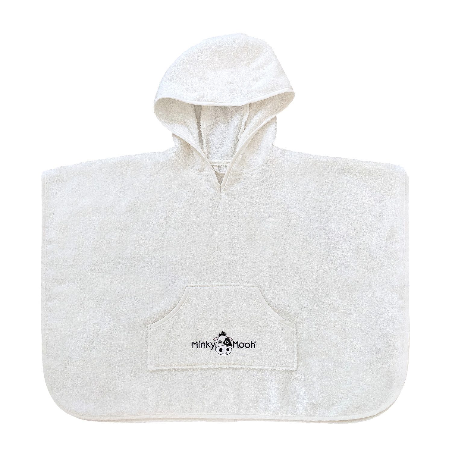 Minky Mooh Badeponcho Kinder aus Bio-Baumwolle, Badetuch Kinder Poncho, 60x70cm