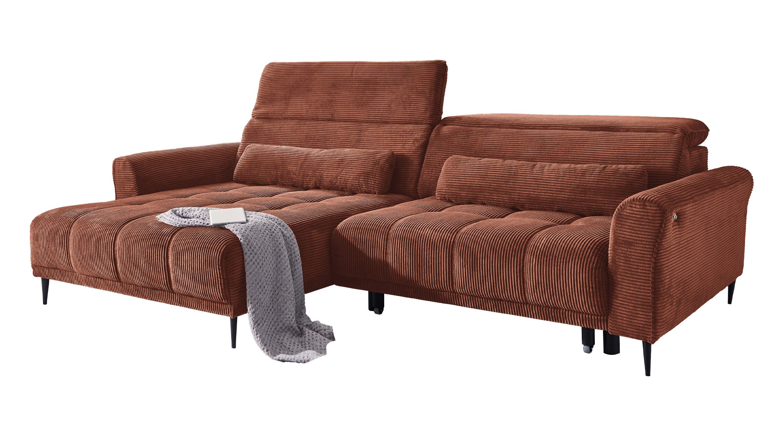 Massivart® Ecksofa LOGAN Cord grau, beige, günstig online kaufen