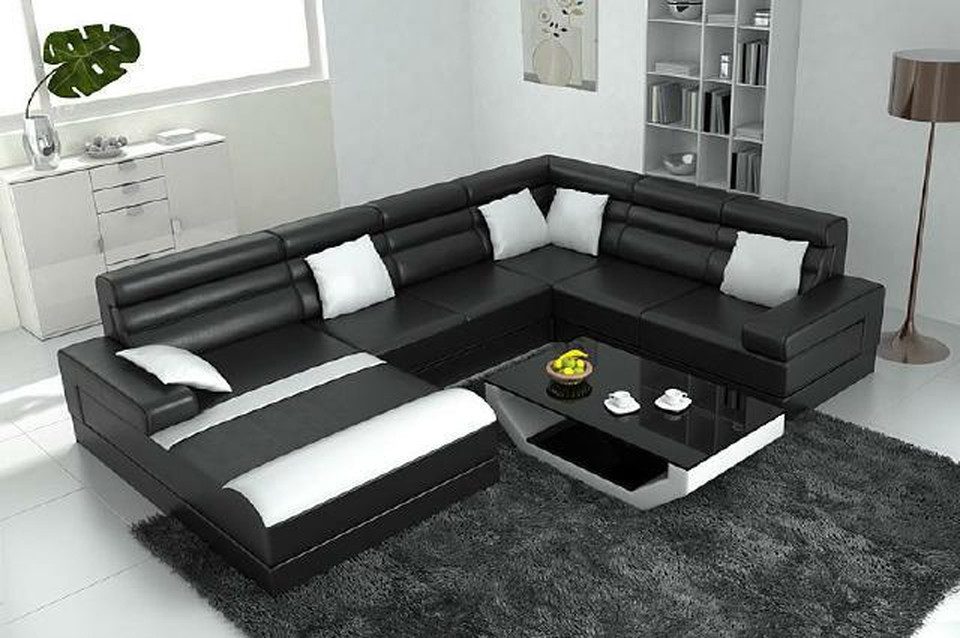 JVmoebel Wohnlandschaft USB Ecksofa U-Form mit hochwertiger Polsterung und viel Platz, Made in Europa