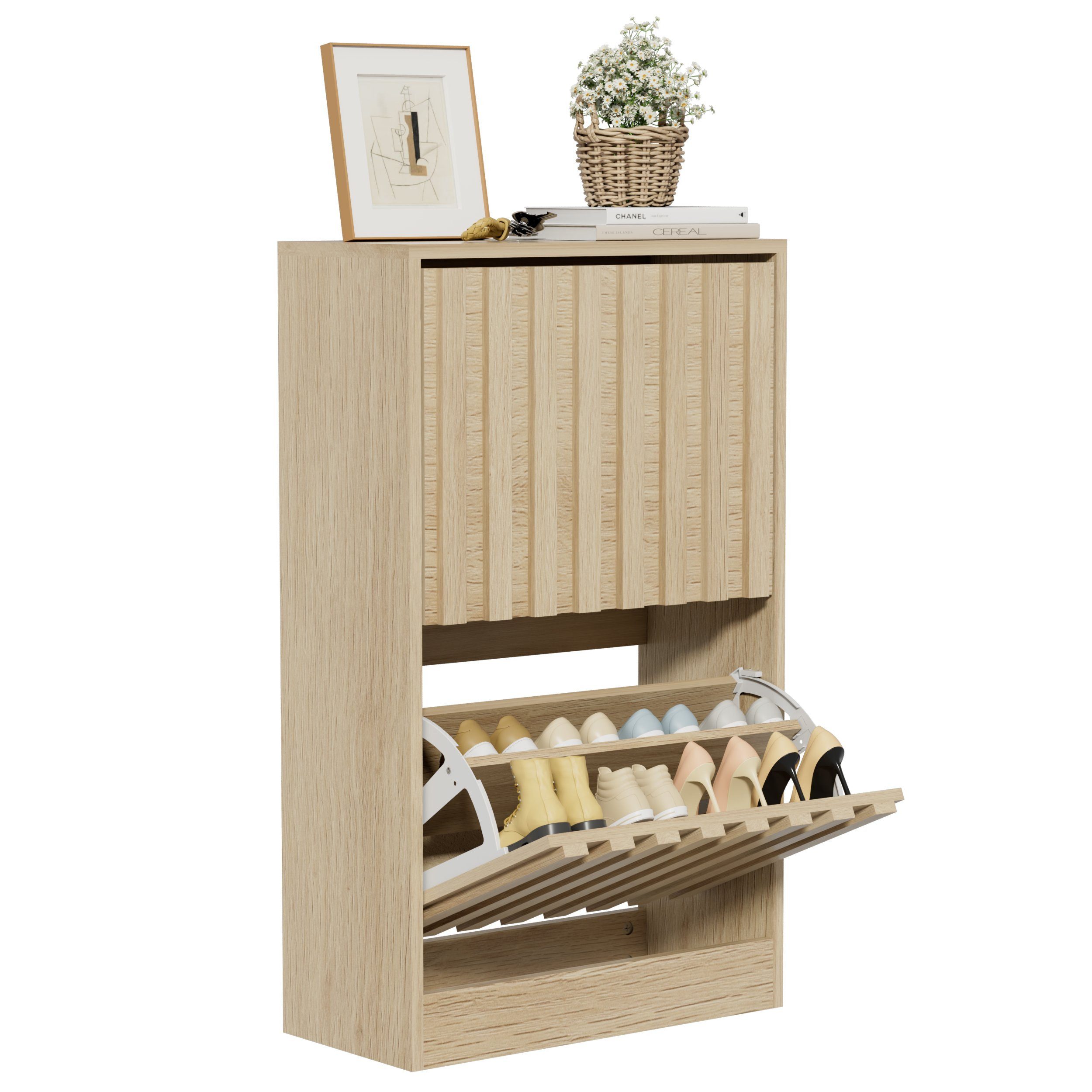 UEV Schuhschrank mit 2 Klappen Schuhregal Schukipper schmal platzsparend (A günstig online kaufen