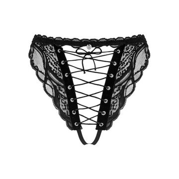 Obsessive Panty-Ouvert Ouvert-String Sedila schwarz mit Schnürung (einzel, 1-St)