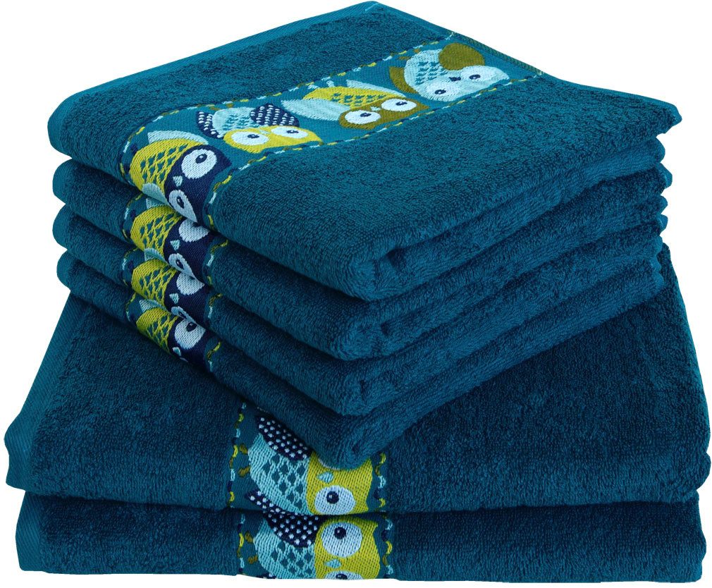 Dyckhoff Handtuch Set Eulen, Frottier (6-St), 4 Handtücher (50 x 100 cm); 2 Duschtücher (70 x 140 cm)