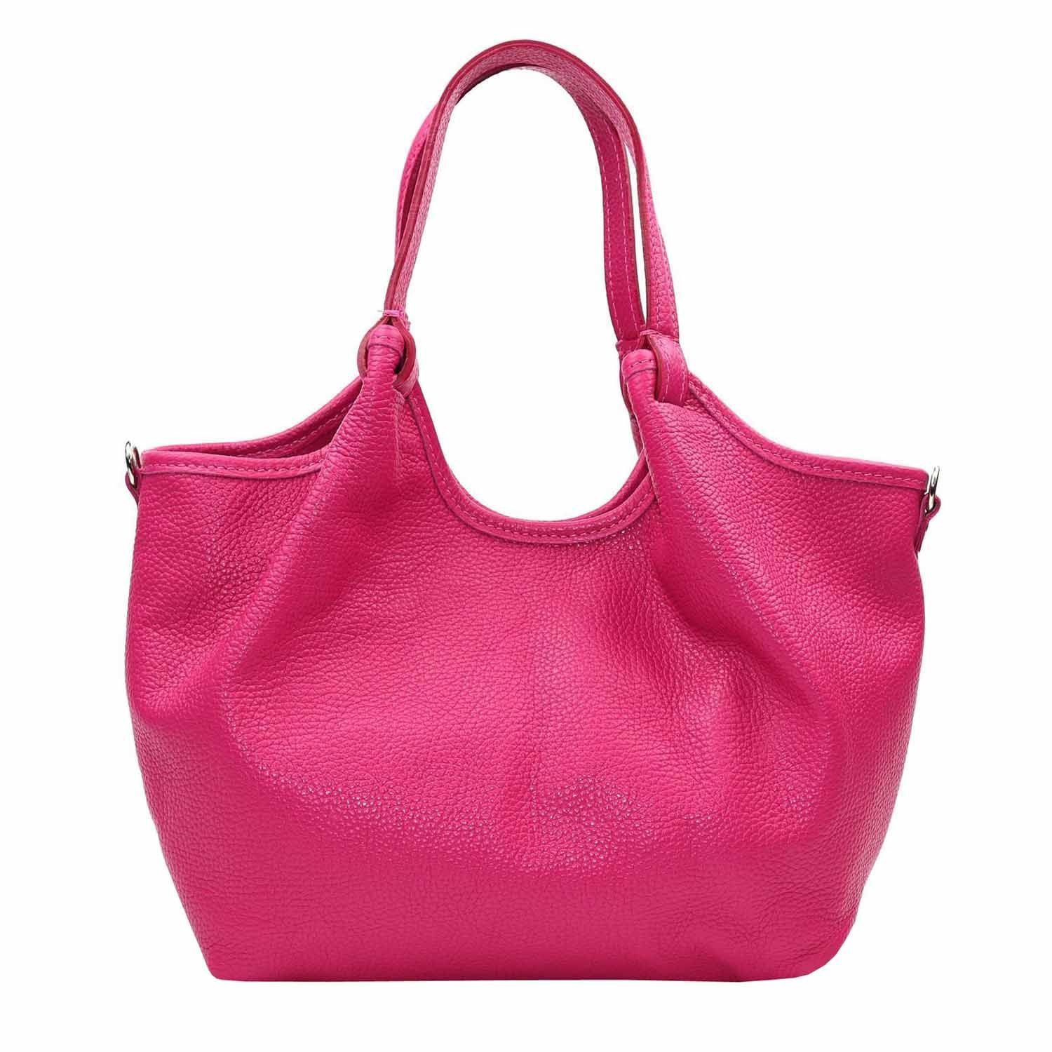 ITALYSHOP24 Shopper Made in Italy Damen Leder Tasche Tote Bag Business Handtasche Freizeit, Schultertasche Crossbody Beuteltasche Henkeltasche Ledertasche Urlaub
