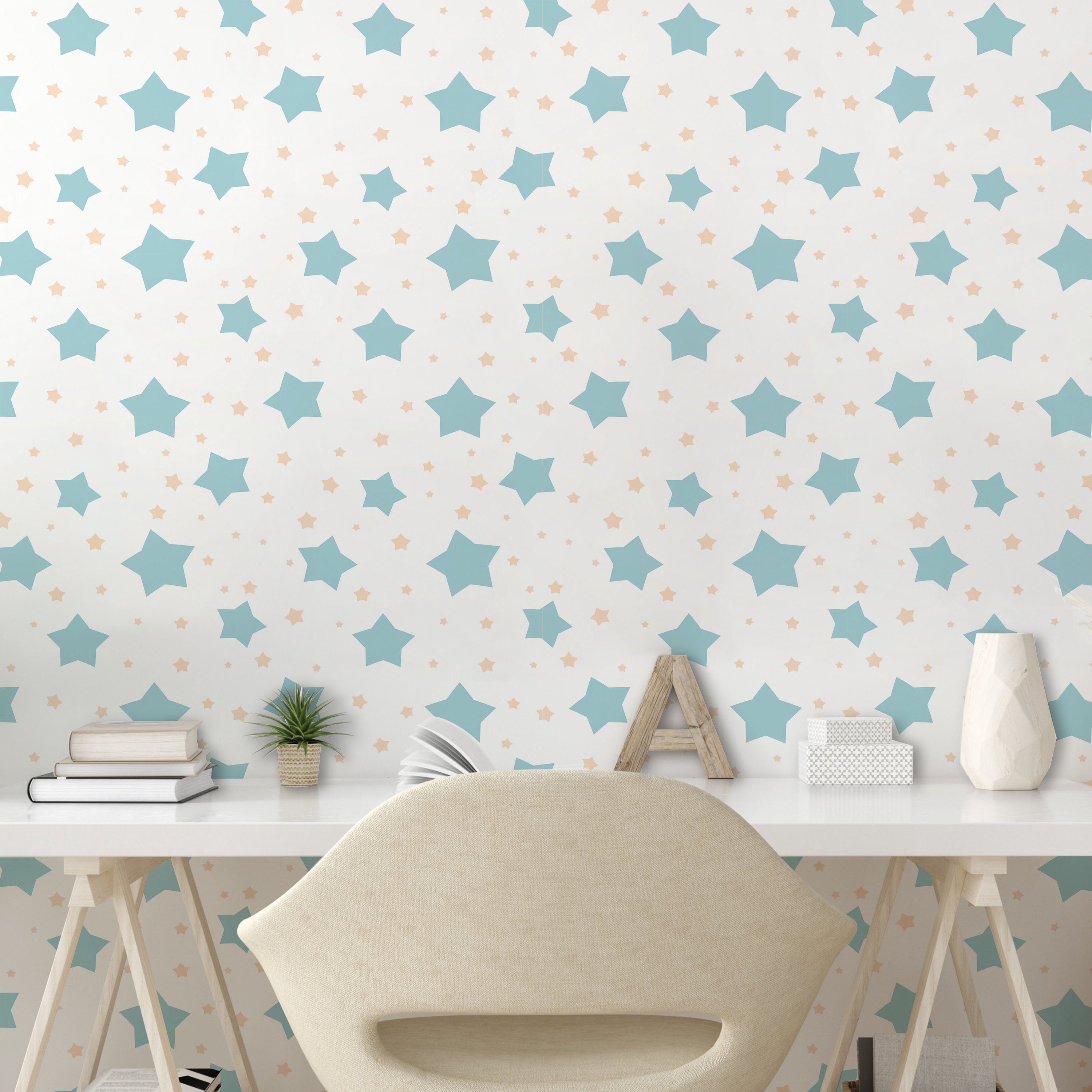 Abakuhaus Vinyltapete selbstklebendes Wohnzimmer Farbe Sterne Küchenakzent, Weiche farbige neutrale