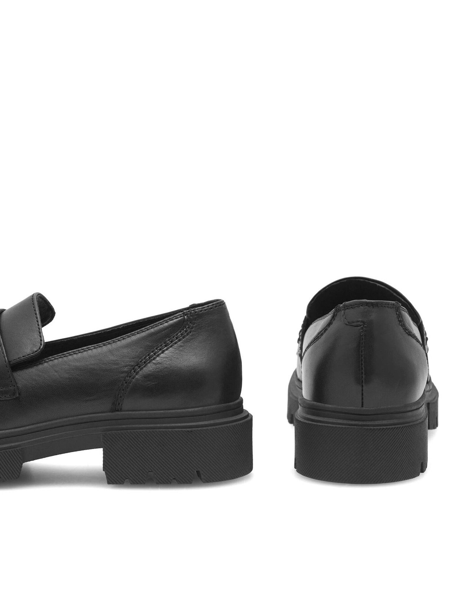 LASOCKI Lasocki Damen Slipper Schwarz Leder Plateau Loafer Komfort Slipper