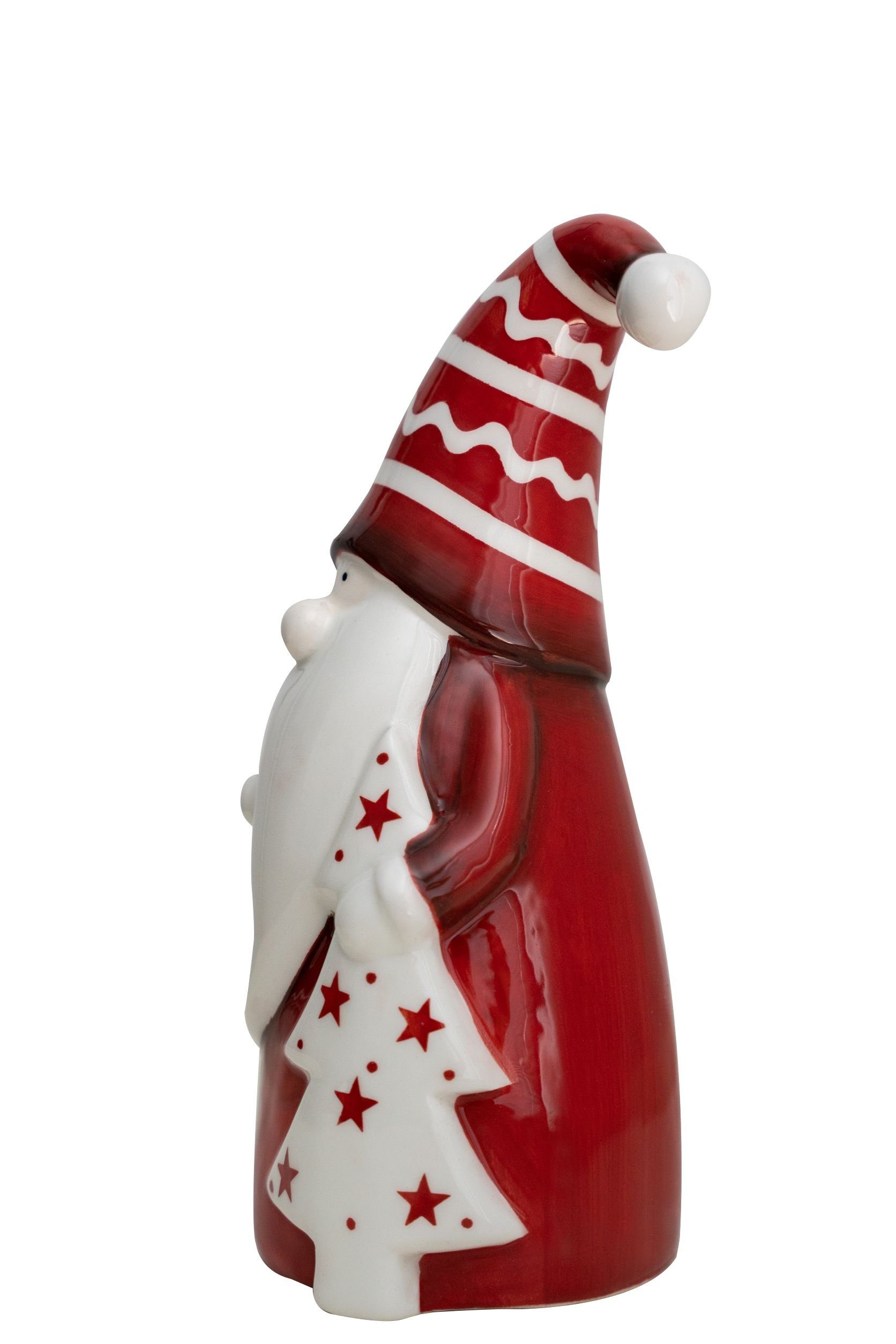 rot/weiß, DECO Weihnachtsfigur mit Heitmann 2x Nikolaus Tannenbaum, Keramik, aus