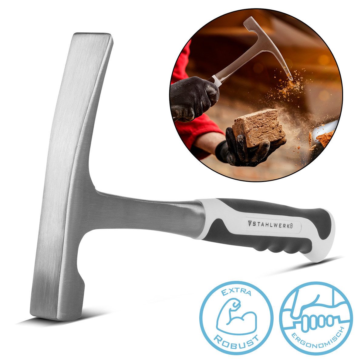 STAHLWERK Vorschlaghammer Maurerhammer aus geschmiedetem Carbon-Stahl hochw günstig online kaufen