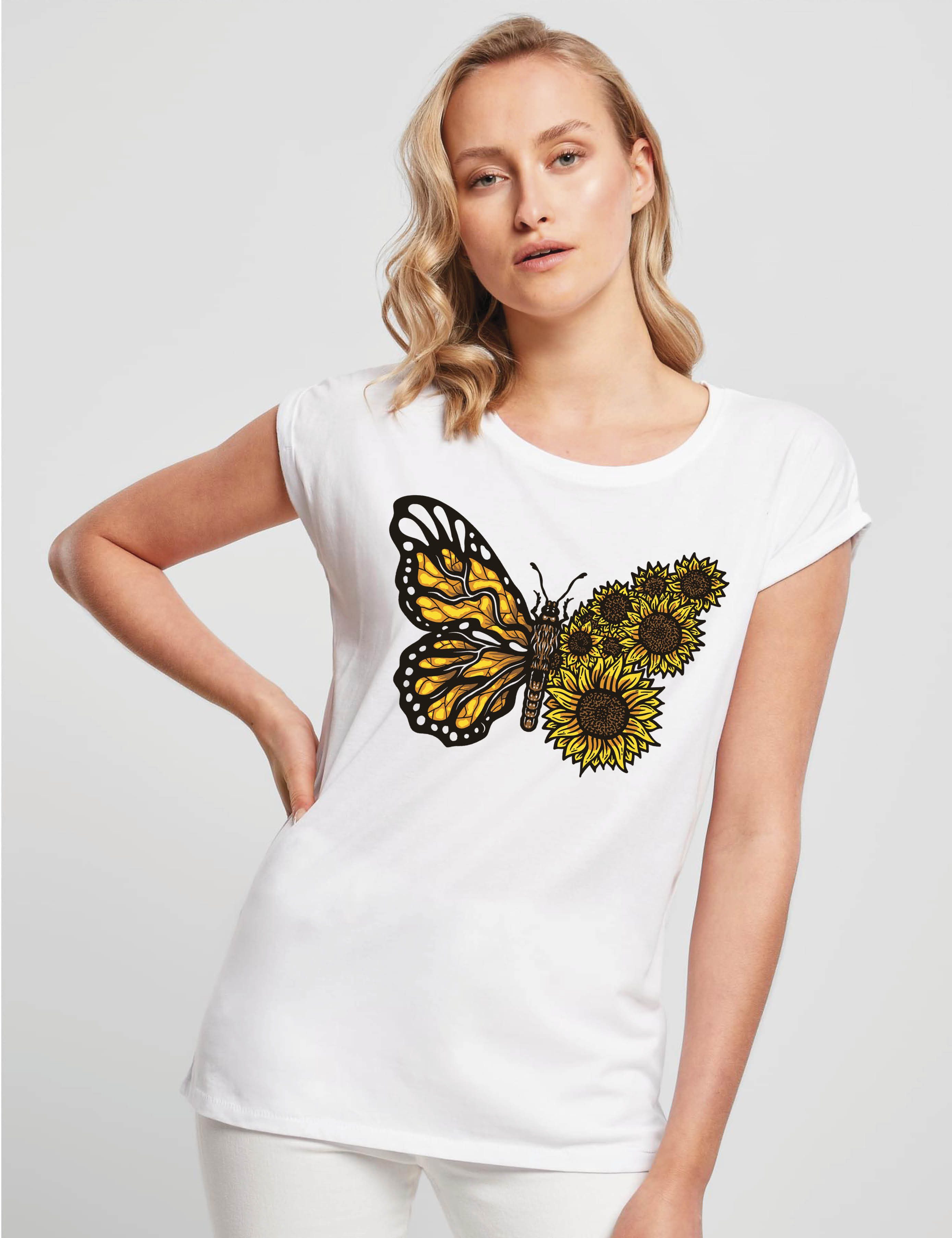 Youth Designz Print-Shirt "Sunflower Schmetterling" Damen günstig online kaufen