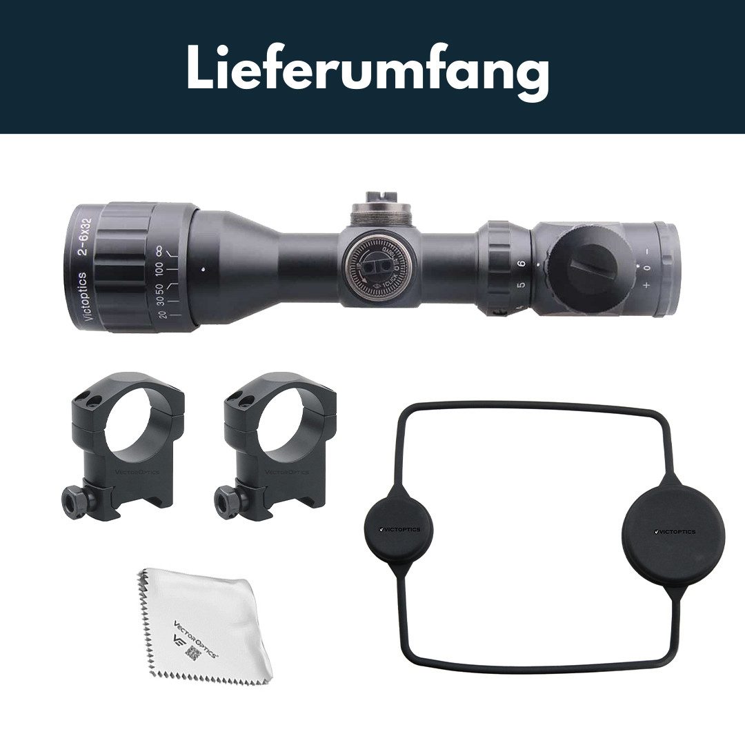 Vector Optics Victoptics OPSL09 A3 2-6x32 Zielfernrohr (Ideal für Jagd, Sport und Airsoft)