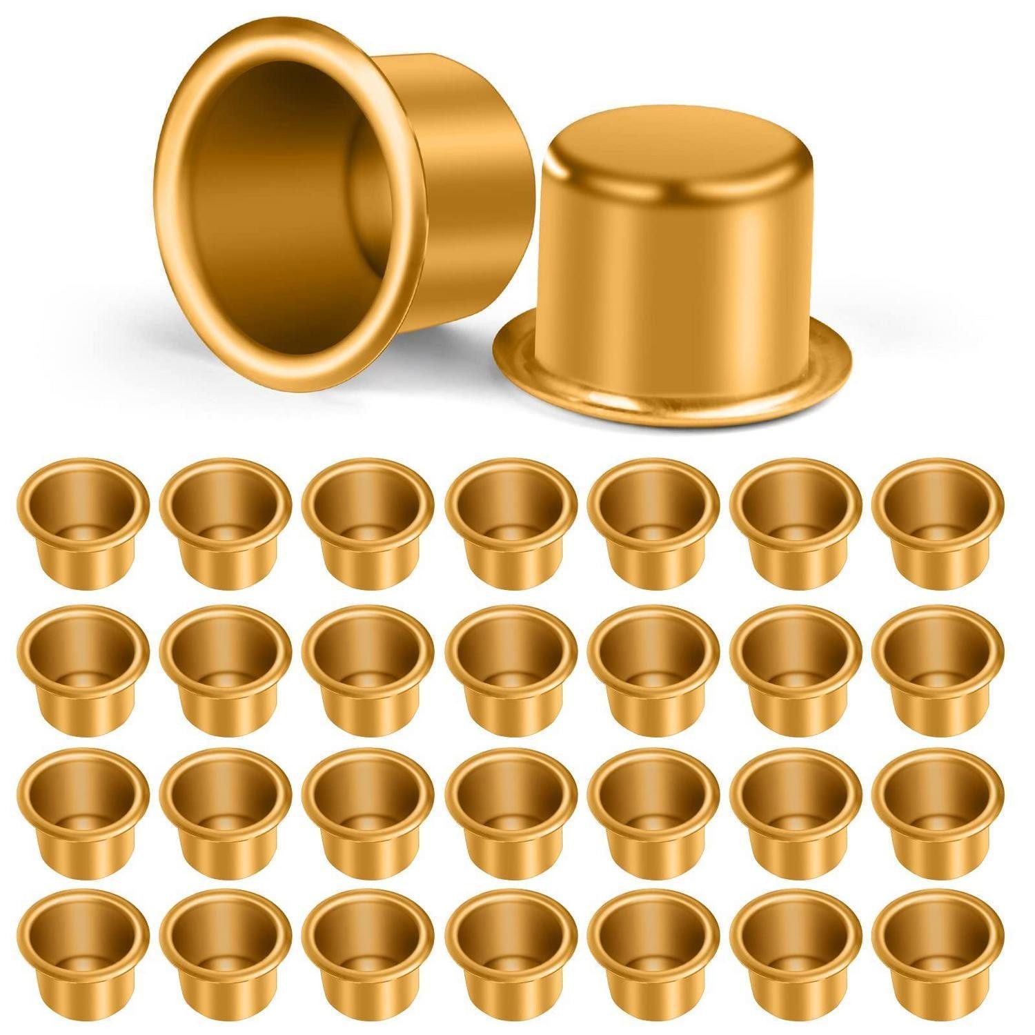 LuxusKollektion Kerzentülle Kerzenhalter 30 Stk Metall Silber/Gold (30 St)