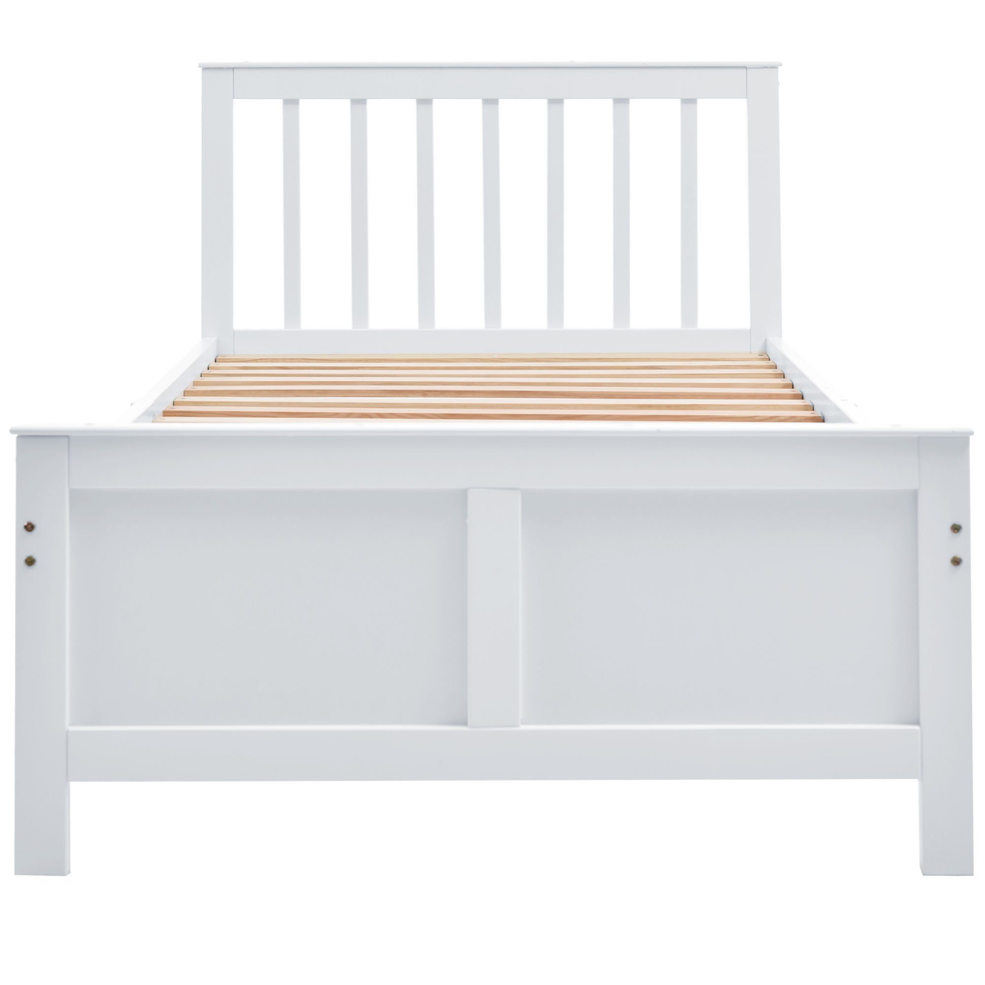 Massivholzbett (Jugendbett), Einzelbett mit 2 Schubladen 90x200, massiver Kiefer