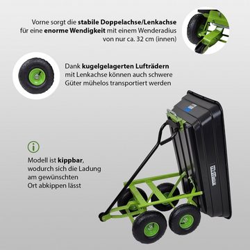TRUTZHOLM Bollerwagen Gartenwagen kippbar Tragkraft 300 kg Handwagen Transportwagen Transpor