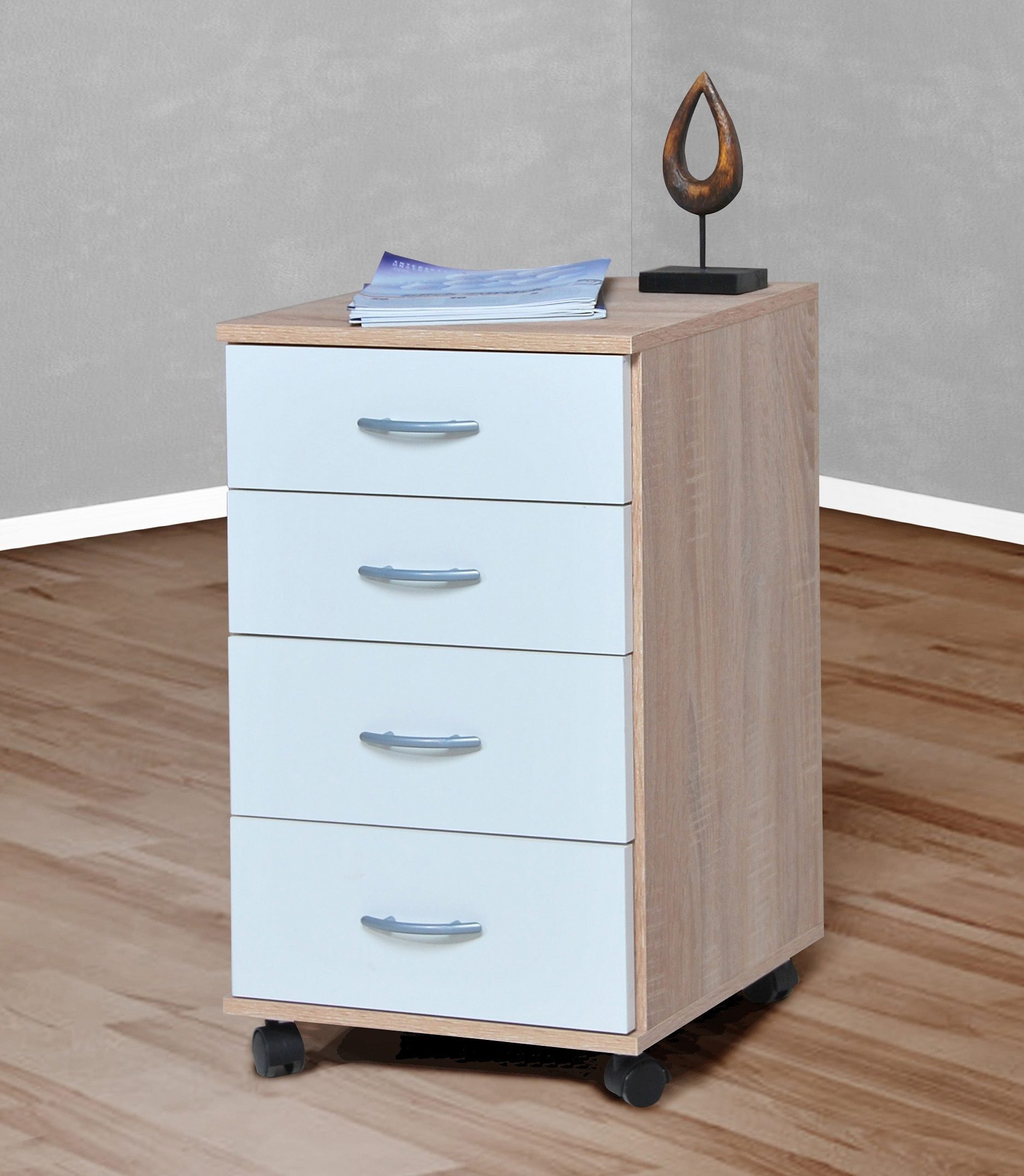 VOGL Möbelfabrik Rollcontainer Barrie, Bürocontainer, (1 St), verschiedene Ausführungen, mit Schubladen, Höhe 67 cm, Made in Germany