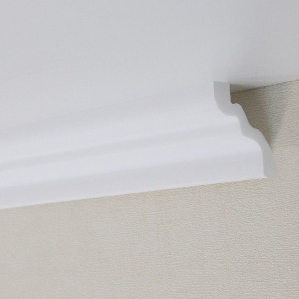 PROVISTON Stuckleiste Polystyrol, 46 x 50 x 2000 mm, Weiß, Deckenleiste, Kl günstig online kaufen