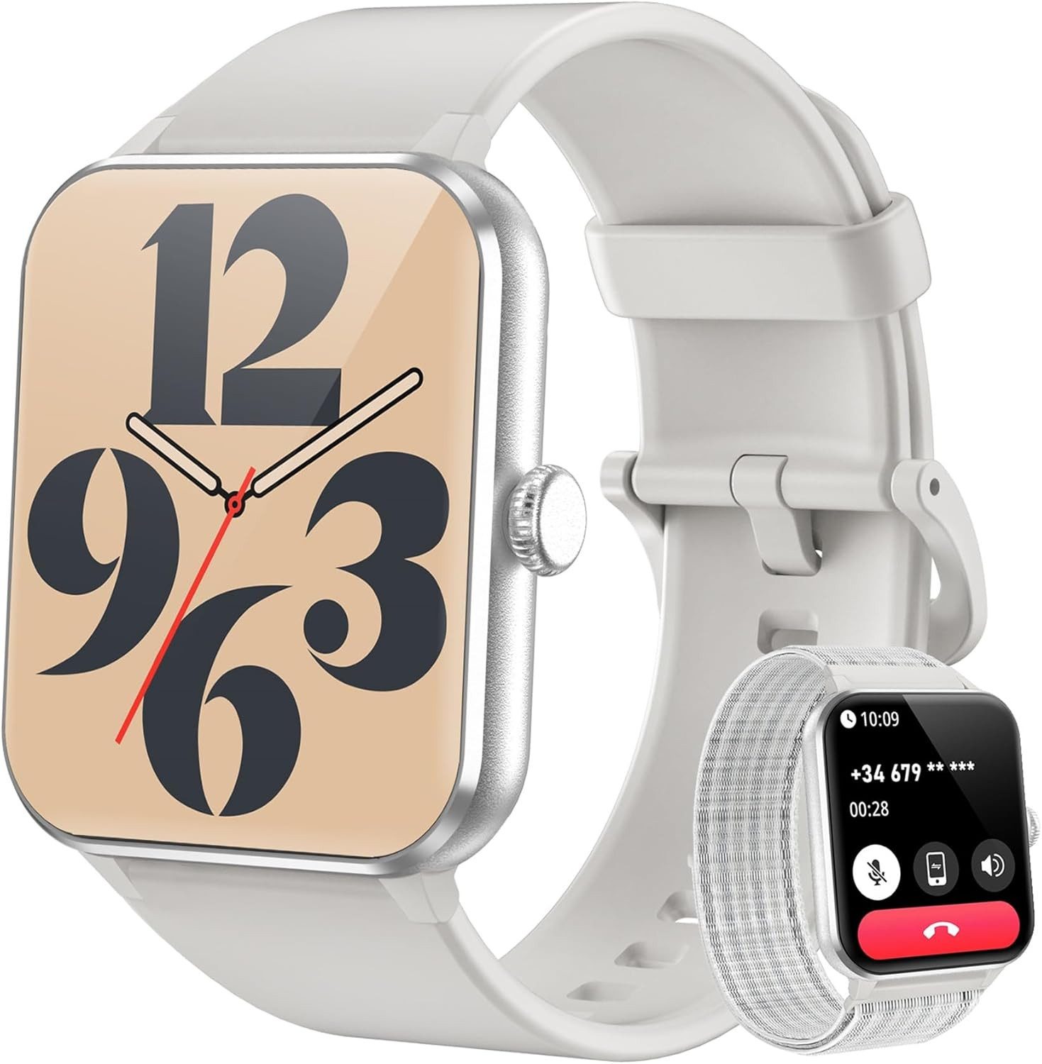 Herren's und Damen's Telefonfunktion IP68 Wasserdicht Fitness-Tracker Smartwatch