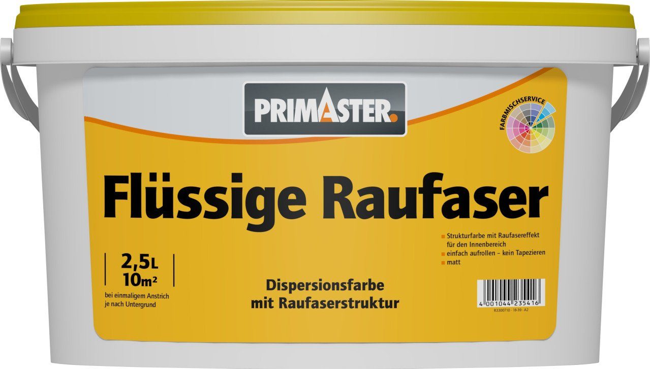 Primaster Wandfarbe Primaster Flüssige Raufaser 2,5 L weiß