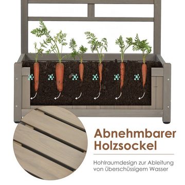 COSTWAY Hochbeet, Blumenkasten mit 171cm Rankgitter, 80x40x171cm