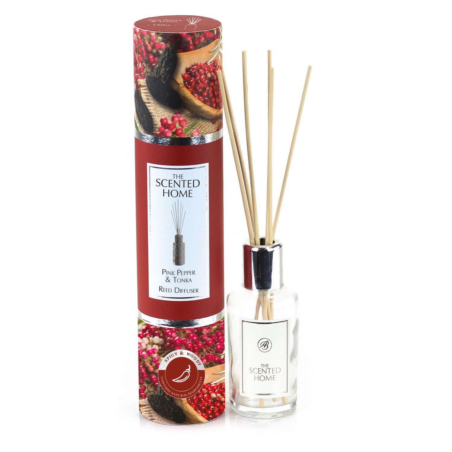 Ashleigh & Burwood Raumduft Pink Pepper & Tonka (1-St), Raumduft mit Rattanstäbchen 150 ml