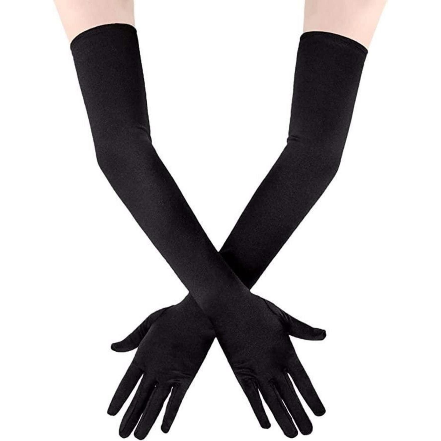 LuxusKollektion Abendhandschuhe Abendhandschuhe Schwarz Satin 21 Zoll (1-St)