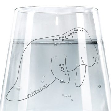 Mr. & Mrs. Panda Glas Seekuh Chillen - Transparent - Geschenk, Meerestiere, Spülmaschinenfe, Premium Glas, Hochwertige Gravur
