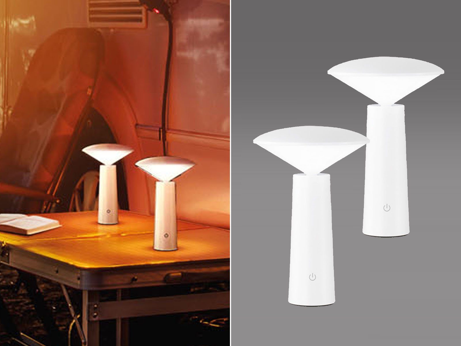 FHL easy! LED AußenTischleuchte, Outdoor 2er SET ohne StromKabel mit
