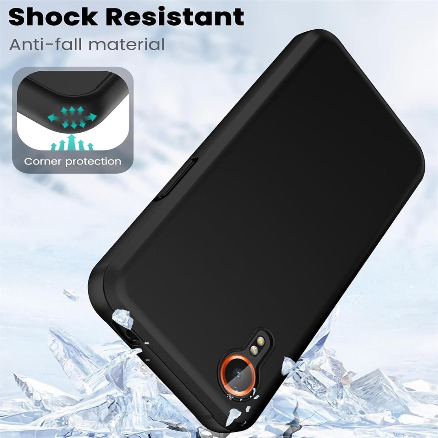CoolGadget Handyhülle Black Series Handy Hülle für Samsung Galaxy XCover 7 6,6 Zoll, Edle Silikon Schlicht Robust Schutzhülle für Samsung XCover 7 Hülle – Bild 5 von 5
