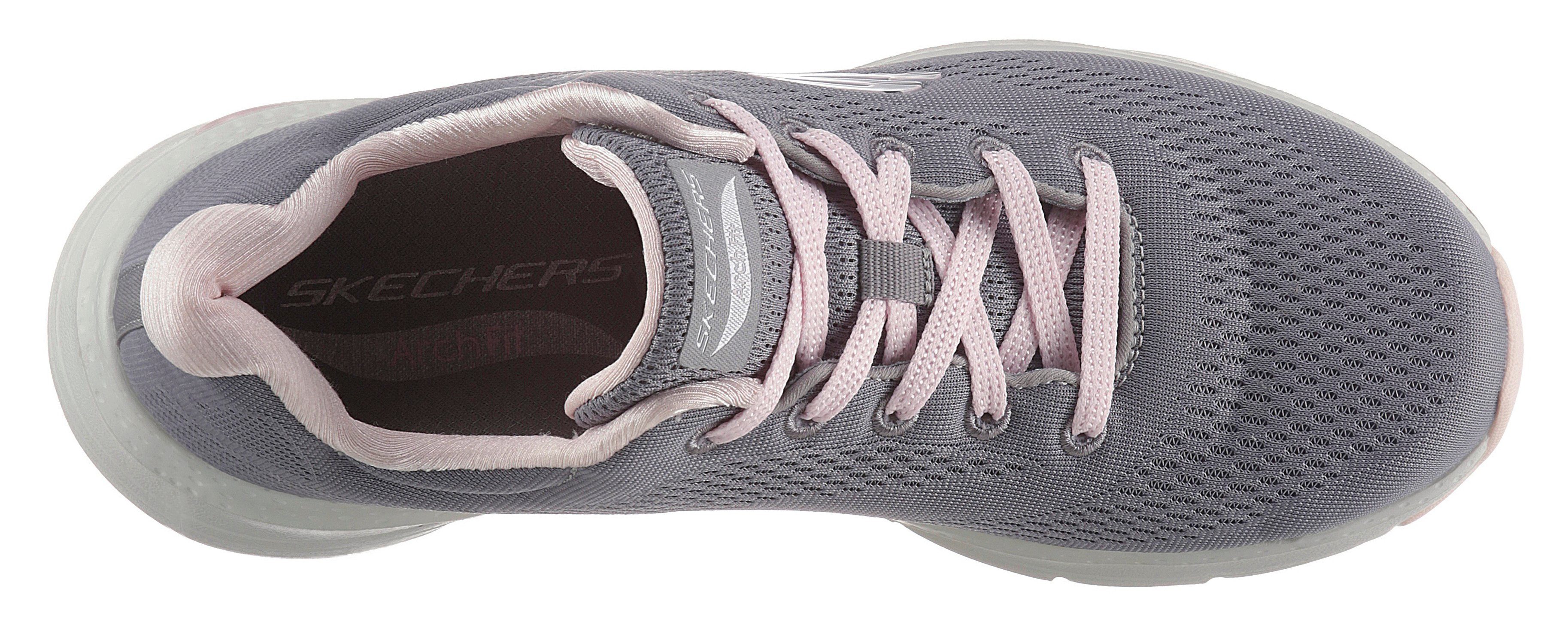 Sneaker seitlichem mit ARCH Skechers grau-rosa Logo-Emblem FIT