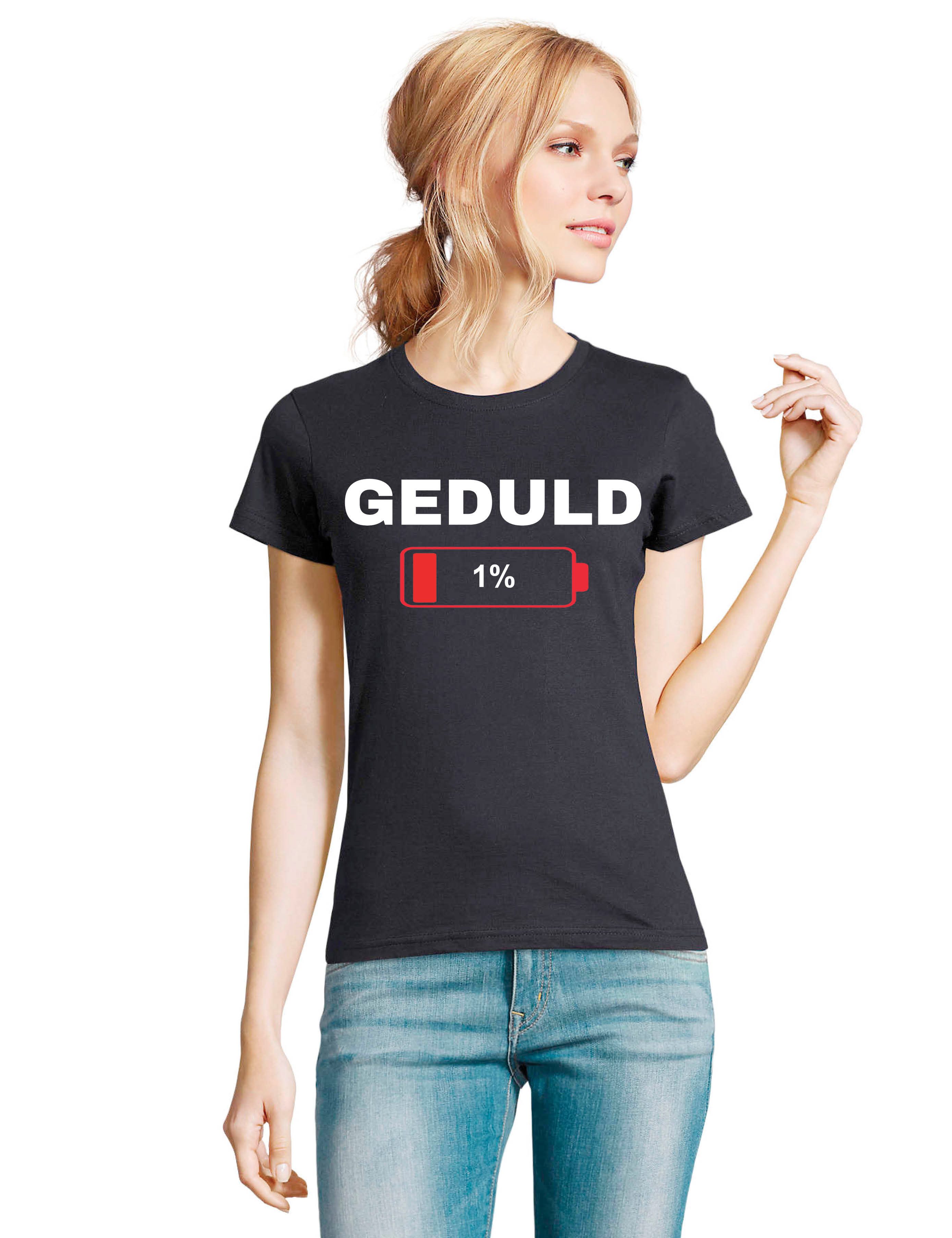 Youth Designz Print-Shirt Geduld bei 1%: Damen T-Shirt stylisch lustig Prin günstig online kaufen