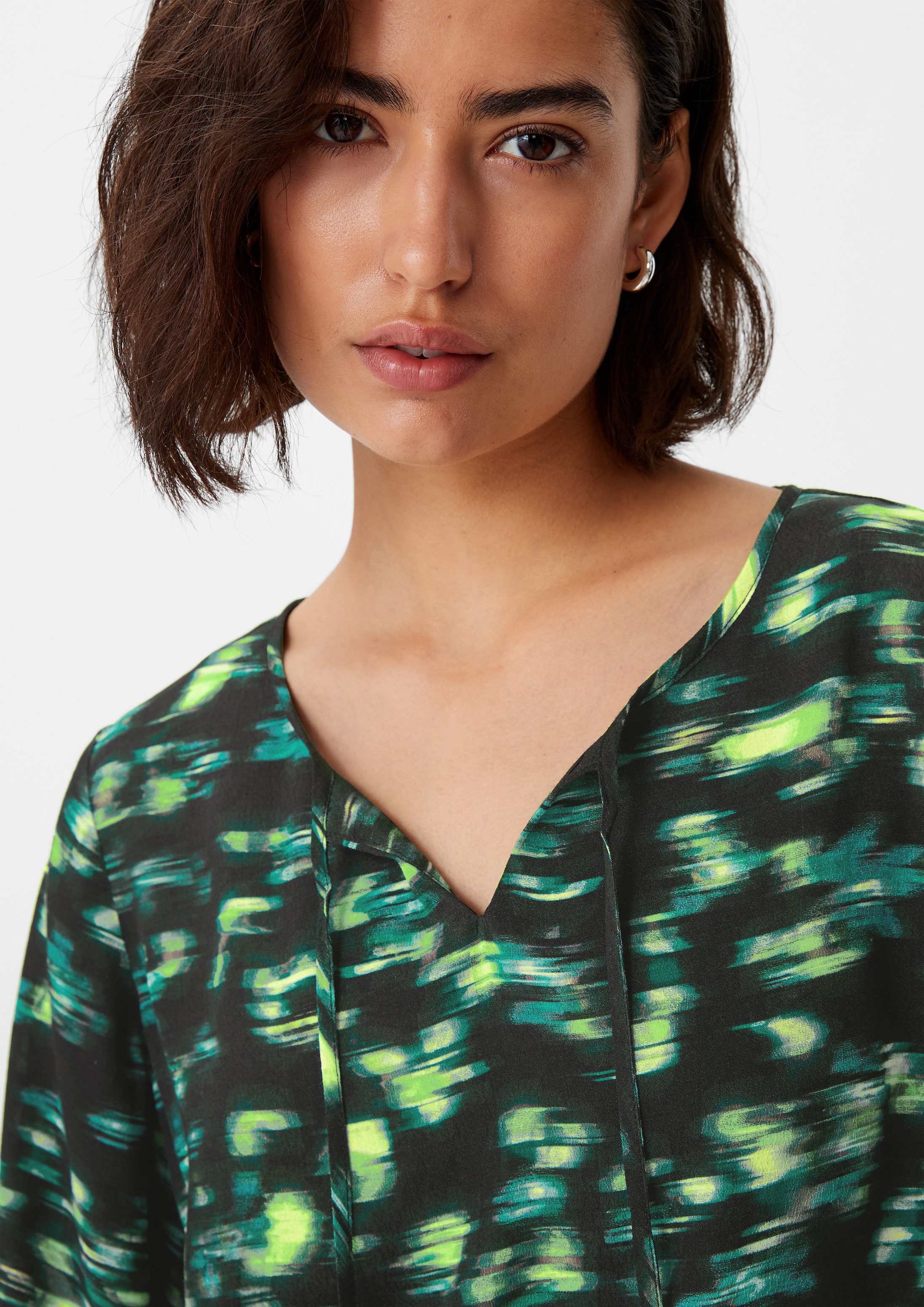 comma Langarmbluse Bluse Langarmbluse aus Crêpe