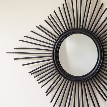 Tikamoon Spiegel Isidore Spiegel aus Rattan schwarz 80 cm