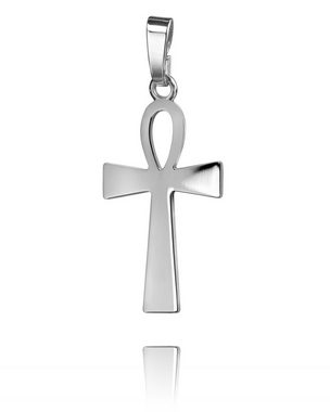 JEVELION Kreuzkette ägyptisches Kreuz 925 Silberkreuz - Made in Germany (Silberanhänger, für Damen und Herren), Mit Silberkette 925 - Länge wählbar 36 - 70 cm oder ohne Kette.
