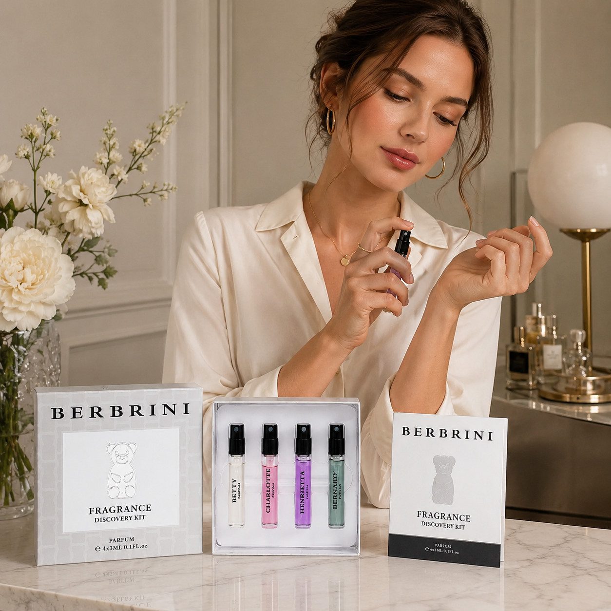 BERBRINI Eau de Parfum Berbrini British Bears Parfum-Entdeckungsset 4 × 3 ml, 4 Herrendüfte, Eau de Parfum, Reisegröße, ideal zum Ausprobieren