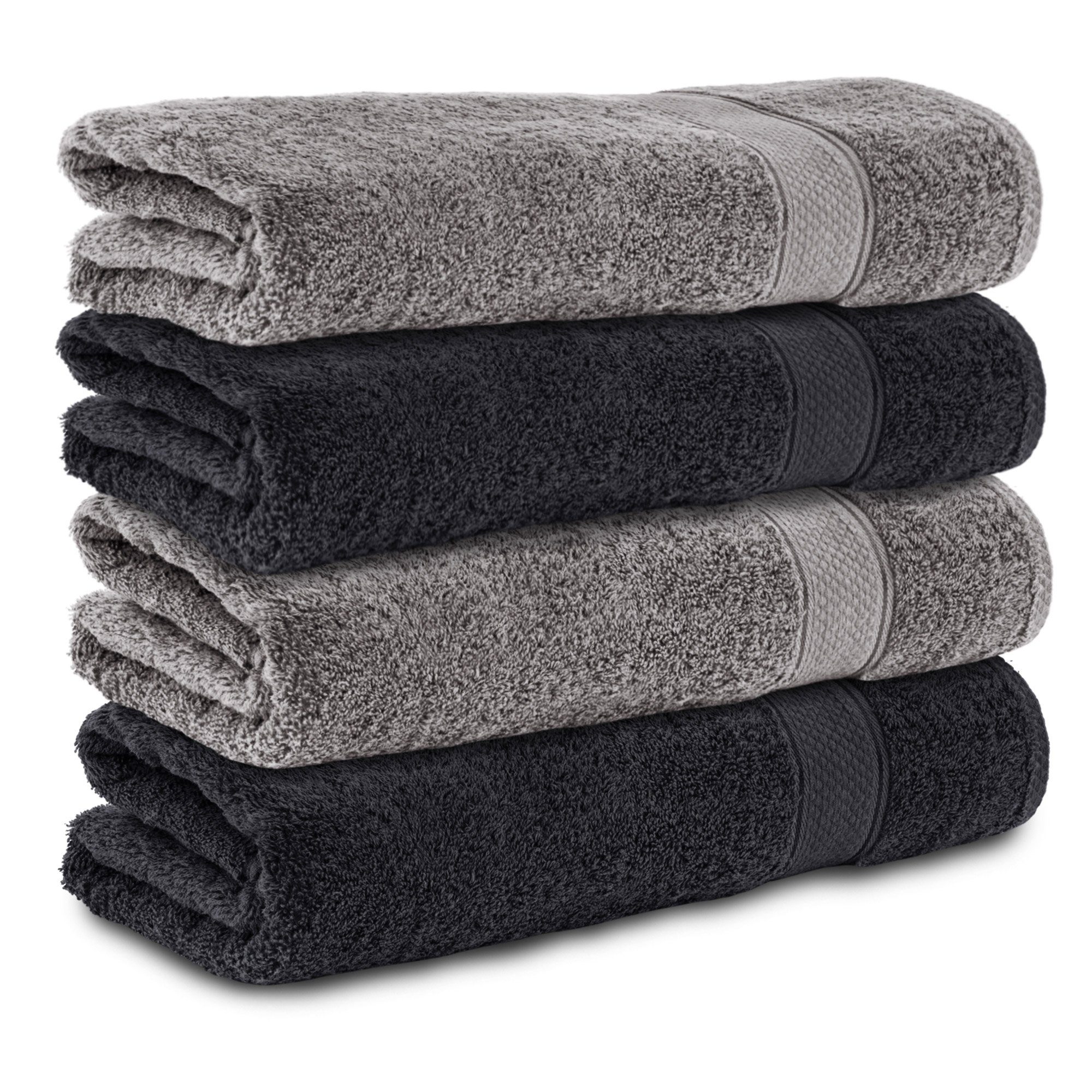 Komfortec Badetücher 100% Baumwolle, 470 g/m², Frottee (4-St), Handtücher 70x140 cm Set, Weich