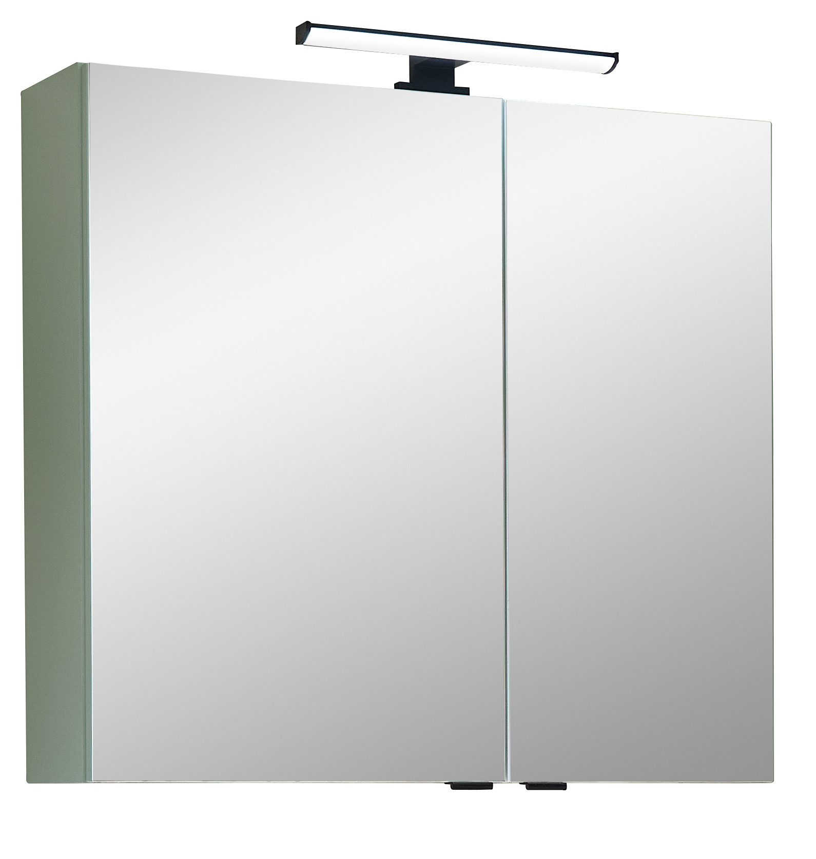 Saphir Badezimmerspiegelschrank Quickset 500, 2 Türen, 67cm breit, LED-Aufsatzleuchte inkl. Schalter und Steckdose