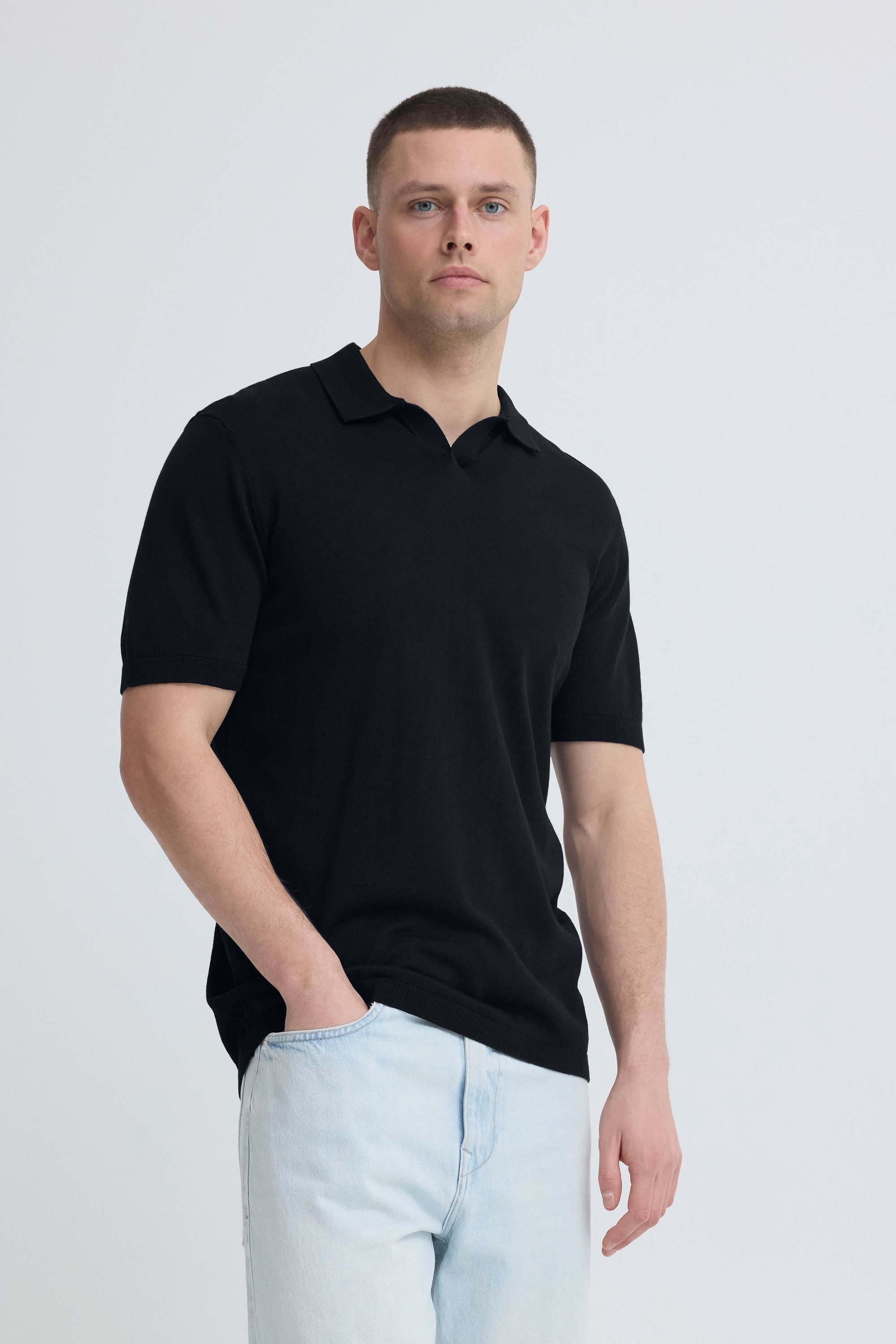 Blend Poloshirt BHDao Polo Modernes Feinstrick-Shirt mit V-Ausschnitt und Polokragen