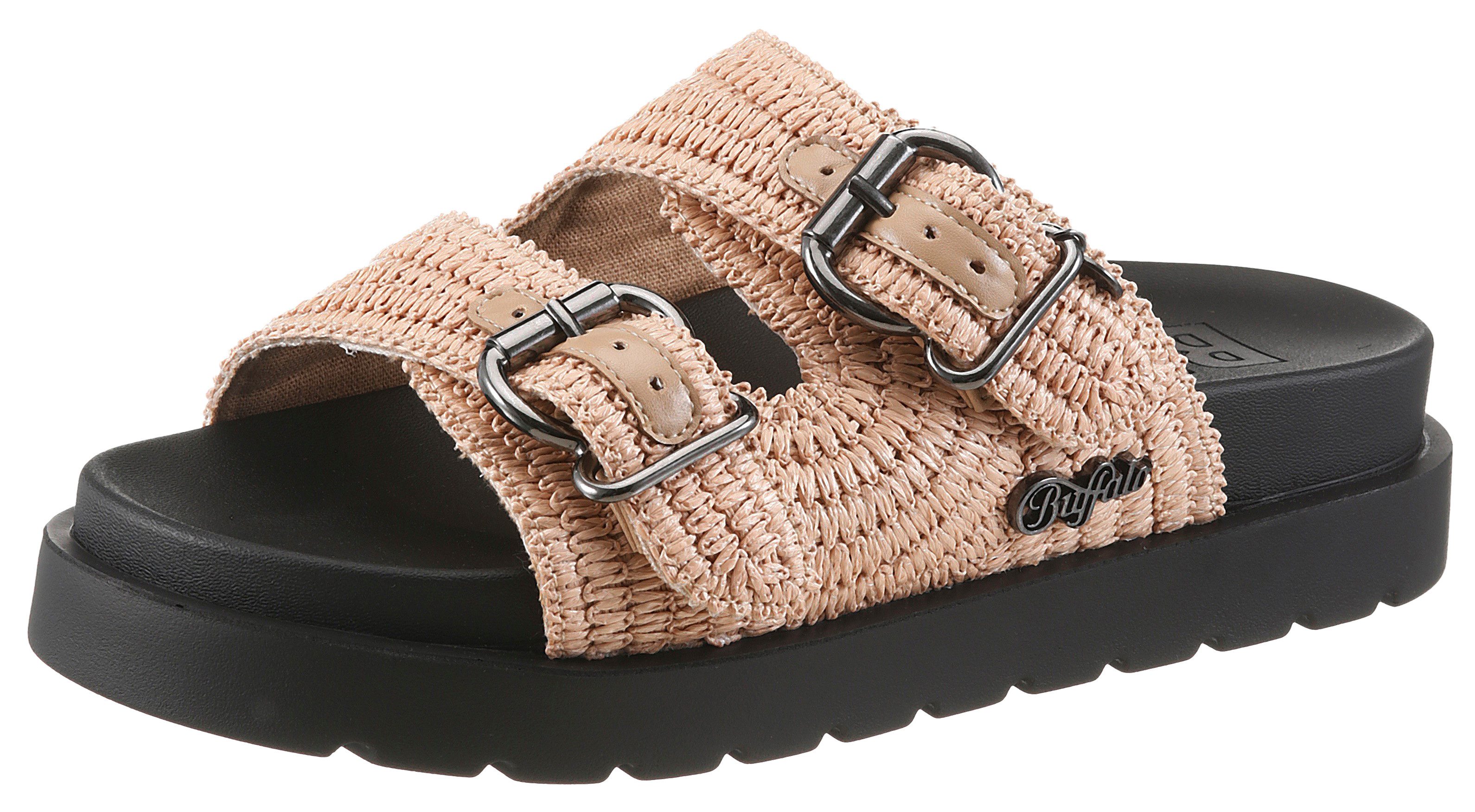 Buffalo RAYA ARI Sandale Sommerschuh, Mules, Strandschuh, Schlupfschuh in Ethno-Optik