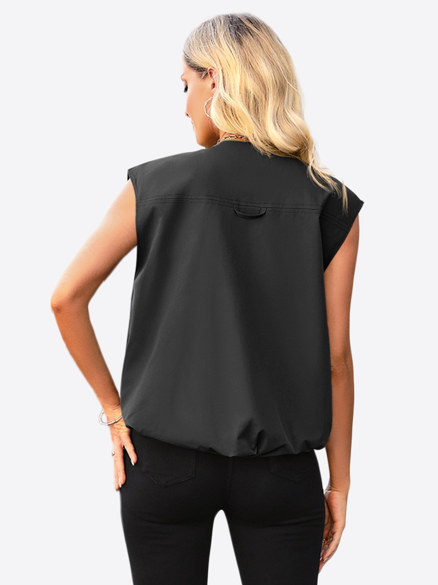Imily Bela Kurzjacke Damen Lässige Cargoweste (Packung, 1-St., 1per-Pack) mit Reißverschluss
