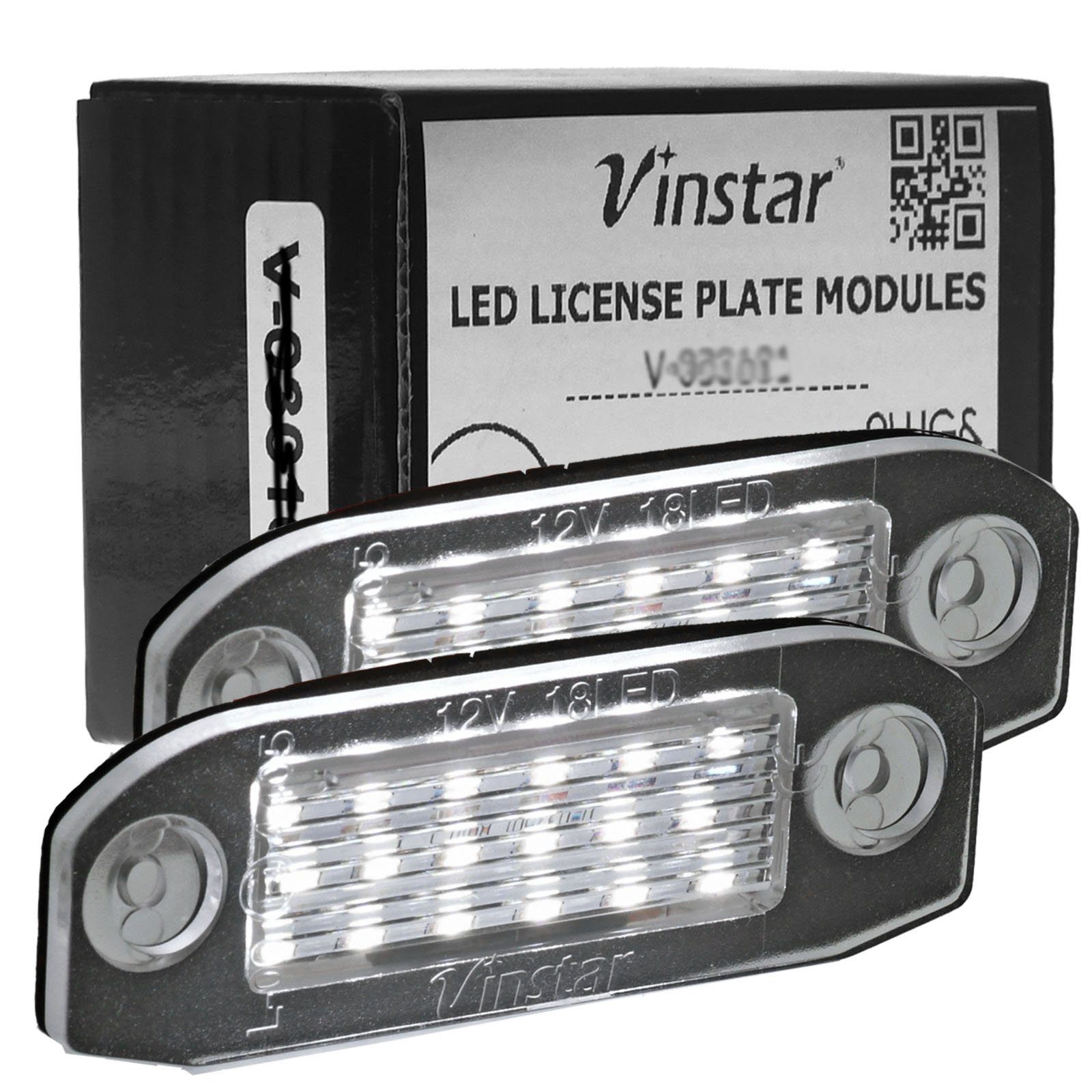 Vinstar KFZ-Ersatzleuchte LED Kennzeichenbeleuchtung E-geprüft für VOLVO, kompatibel mit: VOLVO C70 06-13 S80 V70 XC70 ab 2007 | Autolampen
