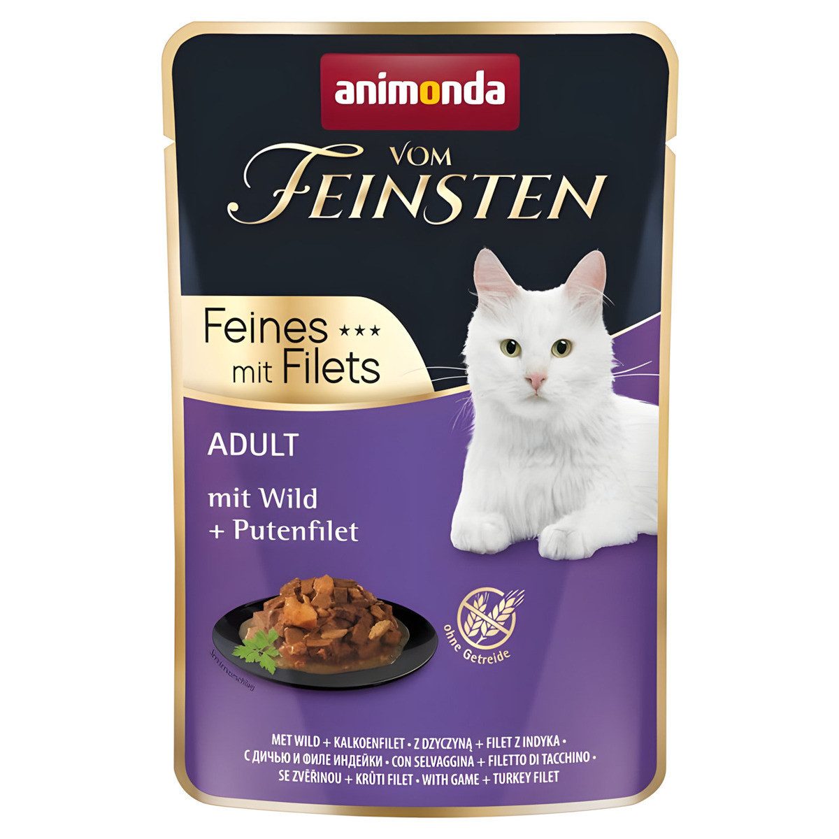 Animonda vom Feinsten Adult Wild & Putenfilet 85 g - 18 Stück, Nassfutter für: Katze
